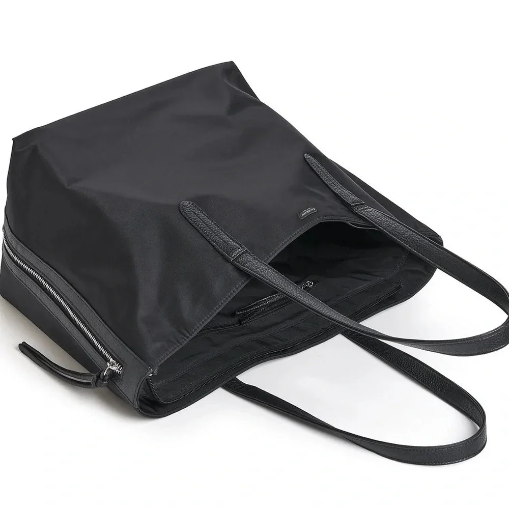 Botkier black leather nylon tote